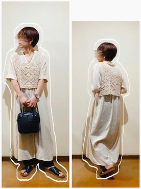 「ALTROSE（アルトローズ）の2WAY ミニボストン　[ラピス]（ショルダーバッグ）」を使った、hi-☻*さん（レディース・150cm）の夏コーディネート