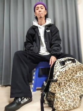 「アイテム（バックパック/リュック）」を使った、GAKU9さん（メンズ・174cm）の冬コーディネート