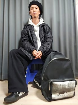 「アイテム（バックパック/リュック）」を使った、GAKU9さん（メンズ・174cm）の冬コーディネート