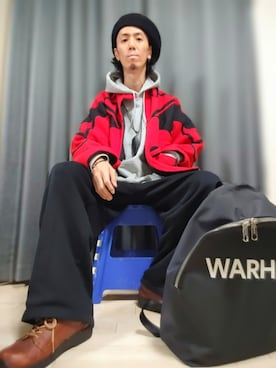 「アイテム（バックパック/リュック）」を使った、GAKU9さん（メンズ・174cm）の冬コーディネート