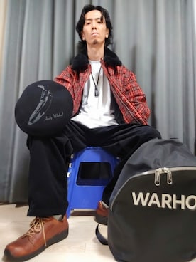 「アイテム（ハンチング/ベレー帽）」を使った、GAKU9さん（メンズ・174cm）の冬コーディネート