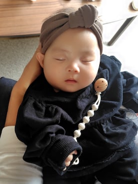 「楽天のアイテム（ヘアアクセサリー、ブラウン系）」を使った、utamomさん（レディース・159cm）の秋コーディネート