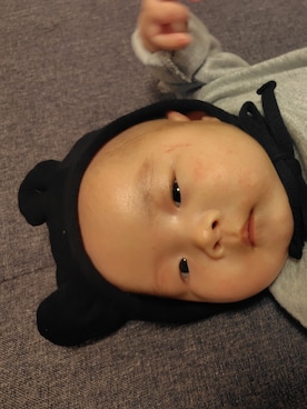 「楽天のアイテム（帽子、ブラック系）」を使った、utamomさん（レディース・159cm）の秋コーディネート