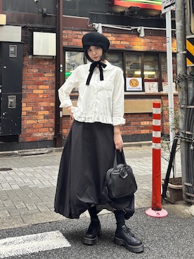 「アイテム（帽子）」を使った、荒川ちかさん（レディース・163cm）の秋コーディネート