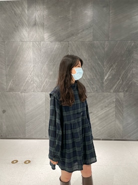 「アイテム（シャツワンピース）」を使った、cc_yhさん（レディース・158cm）の冬コーディネート