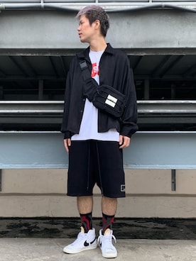 「MSGM（エムエスジーエム）のアイテム」を使った、山田 統生さん（メンズ・182cm）の夏コーディネート