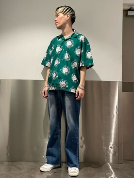 「フレアデニム」｜山田 統生さん（メンズ・182cm）の春コーディネート