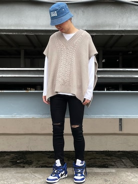 「KaneZ（ケインズ）のアイテム」を使った、山田 統生さん（メンズ・182cm）の秋コーディネート