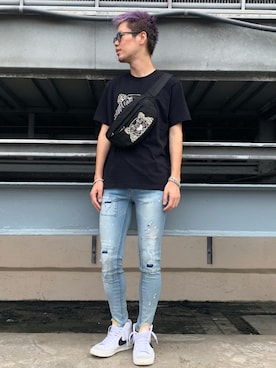 「KENZO（ケンゾー）のアイテム（ショルダーバッグ）」を使った、山田 統生さん（メンズ・182cm）の夏コーディネート