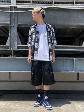 「A4A（エーフォーエー）のA4A/エーフォーエー/PHOTO s/s Shirts（シャツ/ブラウス）」を使った、山田 統生さん（メンズ・182cm）の春コーディネート