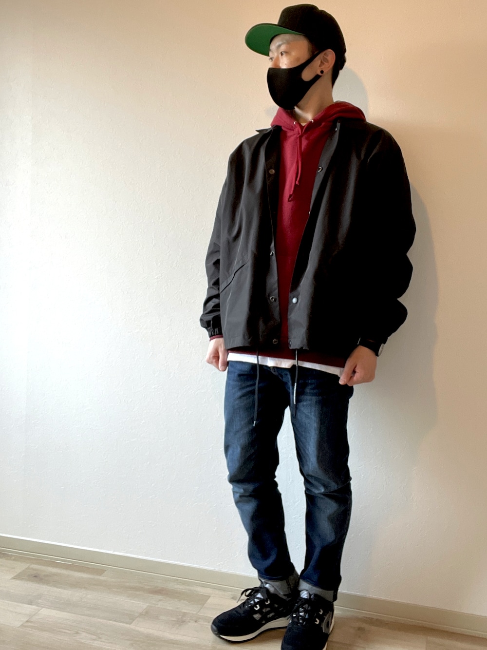 「はるコーデ、スニーカーコーデ、スニーカー好きと繋がりたい、コーチジャケット、春、低身長、asics、ゲルライト3」｜「Levi'sのLevi's/リーバイス 510 ONE WASH SKINNY/スキニーフィット（デニムパンツ、ブルー系）」を使った、Showta@KHWさん（メンズ・165cm）の春コーディネートの1枚目の写真