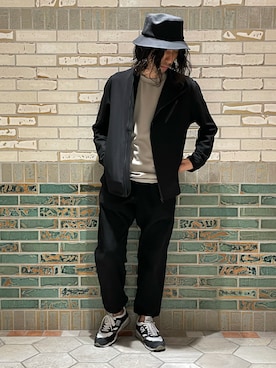 「abahouse」｜「アイテム（ライダースジャケット）」を使った、むねのリーチさん（メンズ・174cm）の冬コーディネート
