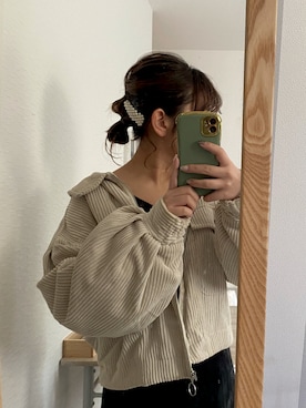 「ヘアアレンジ」｜「アイテム（ブルゾン）」を使った、Yさん（レディース・153cm）の秋コーディネート
