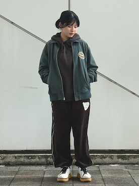 「アイテム（ブルゾン）」を使った、ヤマモトマイさん（レディース・165cm）の秋コーディネート