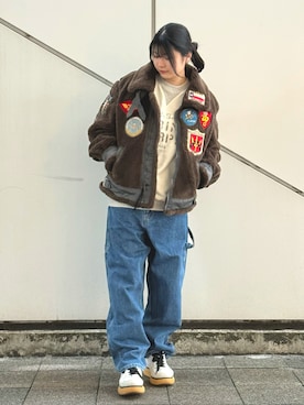 「アイテム（ブルゾン）」を使った、ヤマモトマイさん（レディース・165cm）の秋コーディネート