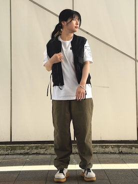 「アイテム（ナイロンジャケット）」を使った、ヤマモトマイさん（レディース・165cm）の夏コーディネート