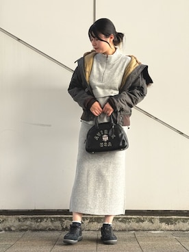 「アイテム（ミリタリージャケット）」を使った、ヤマモトマイさん（レディース・165cm）の秋コーディネート