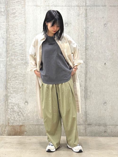 ワンピース AVIE Cover design stripe oversize shirt セール】STRIPE SHIRT ONEPIECE/ ストライプシャツワンピース