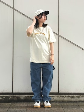 「AVIREX（アヴィレックス）のアイテム」を使った、ヤマモトマイさん（レディース・165cm）の夏コーディネート