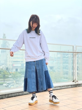 デニムスカートを使った ららぽーと横浜 の人気ファッションコーディネート Wear
