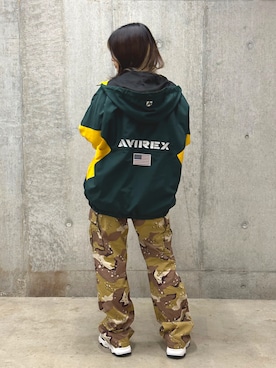 「アイテム（ナイロンジャケット）」を使った、ヤマモトマイさん（レディース・165cm）の春コーディネート