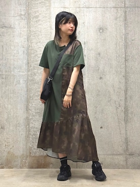 「AVIREX（アヴィレックス）のLINE CREW SOCKS/ ラインクルーソックス（ソックス/靴下）」を使った、ヤマモトマイさん（レディース・165cm）の夏コーディネート