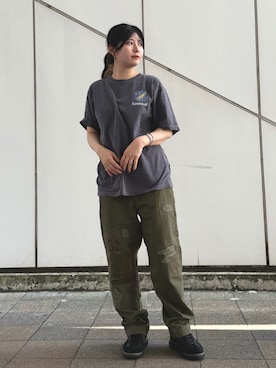 「アイテム（チノパンツ）」を使った、ヤマモトマイさん（レディース・165cm）の夏コーディネート