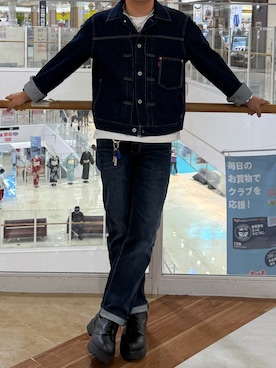 「GU（ジーユー）のアイテム（ブーツ）」を使った、みっし〜さん（メンズ・176cm）の春コーディネート
