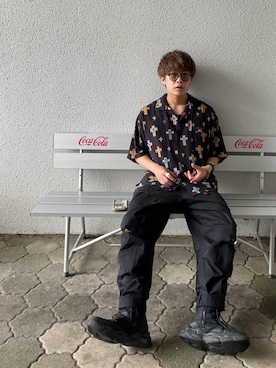 「MSML（エムエスエムエル）のアイテム」を使った、うたさん（メンズ・172cm）の夏コーディネート