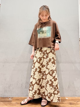 「花柄」｜「アイテム（その他）」を使った、ちっぴさん（レディース・150cm）の春コーディネート