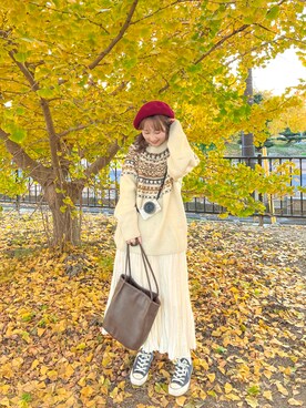 ハンチング ベレー帽を使った カメラ女子 の人気ファッションコーディネート Wear