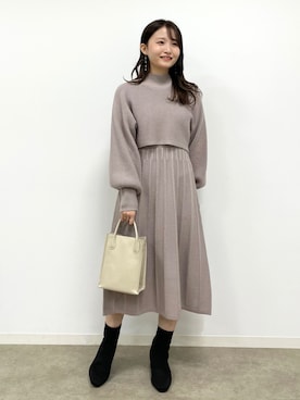 「OPAQUE.CLIP」｜「アイテム（その他）」を使った、みさかさん（レディース・158cm）の冬コーディネート