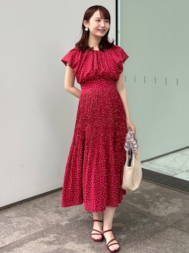 「OPAQUE.CLIP（オペークドットクリップ）のエポ×シェルピアス（ピアス（両耳用）、グレー系）」を使った、みさかさん（レディース・158cm）の春コーディネート
