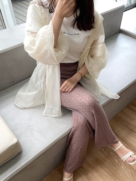 「OPAQUE.CLIP」｜「アイテム（その他）」を使った、みさかさん（レディース・158cm）の夏コーディネート