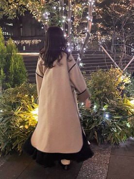 「白ソックス」｜「アイテム（その他アウター）」を使った、みさかさん（レディース・158cm）の冬コーディネート