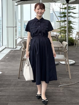 「index（インデックス）の◆リボンベルト付きギャザースカート（スカート、ブルー系）」を使った、みさかさん（レディース・158cm）の春コーディネート