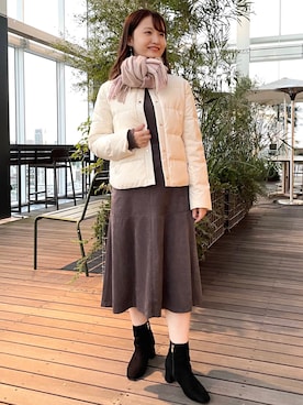 「OPAQUE.CLIP」｜「アイテム（ダウンジャケット/コート）」を使った、みさかさん（レディース・158cm）の秋コーディネート
