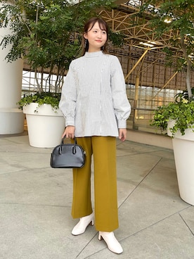 「オペークドットクリップ」｜「アイテム（その他）」を使った、みさかさん（レディース・158cm）の秋コーディネート