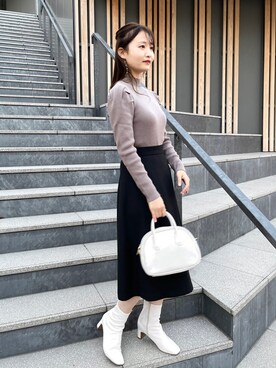 「OPAQUE.CLIP」｜「アイテム（その他）」を使った、みさかさん（レディース・158cm）の冬コーディネート