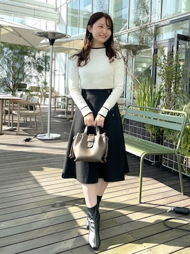 「ステッチ」｜「アイテム（その他）」を使った、みさかさん（レディース・158cm）の冬コーディネート
