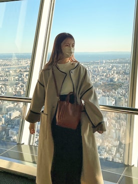 「OPAQUE.CLIP」｜「アイテム（その他アウター）」を使った、みさかさん（レディース・158cm）の冬コーディネート