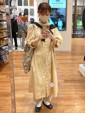 「ローリーズファーム(LOWRYS FARM)」｜「アイテム（シャツワンピース）」を使った、みさかさん（レディース・158cm）の秋コーディネート
