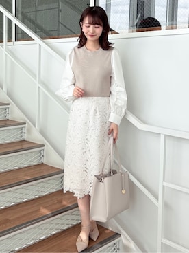 「index（インデックス）のアイテム（バッグ）」を使った、みさかさん（レディース・158cm）の春コーディネート