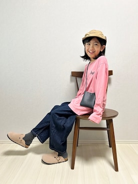 「アイテム（Tシャツ/カットソー）」を使った、haru__maaさん（キッズ・132cm）の冬コーディネート