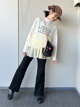 「アイテム（Tシャツ/カットソー）」を使った、haru__maaさん（キッズ・132cm）の冬コーディネート