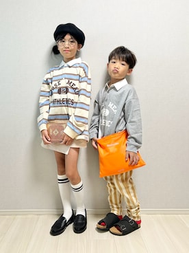 「アイテム（スカート）」を使った、haru__maaさん（キッズ・131cm）の秋コーディネート