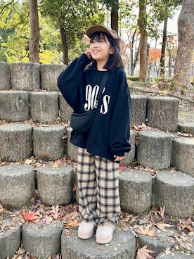 「アイテム（スウェット）」を使った、haru__maaさん（キッズ・132cm）の冬コーディネート