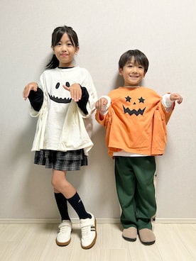 「アイテム（スカート）」を使った、haru__maaさん（キッズ・131cm）の秋コーディネート