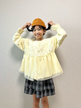 「アイテム（ニットキャップ/ビーニー）」を使った、haru__maaさん（キッズ・131cm）の秋コーディネート