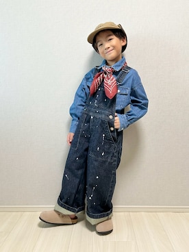 「アイテム（オールインワン・サロペット）」を使った、haru__maaさん（キッズ・110cm）の秋コーディネート